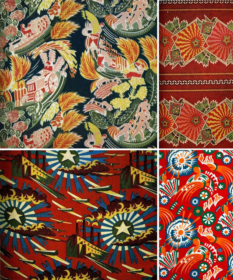 Vintage 30s Soviet Fabric 
