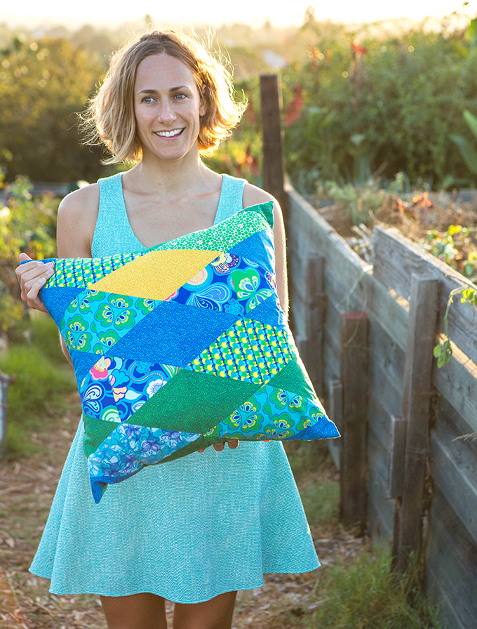 Artist Amanda with Diamond Pillow in Spring Bloom