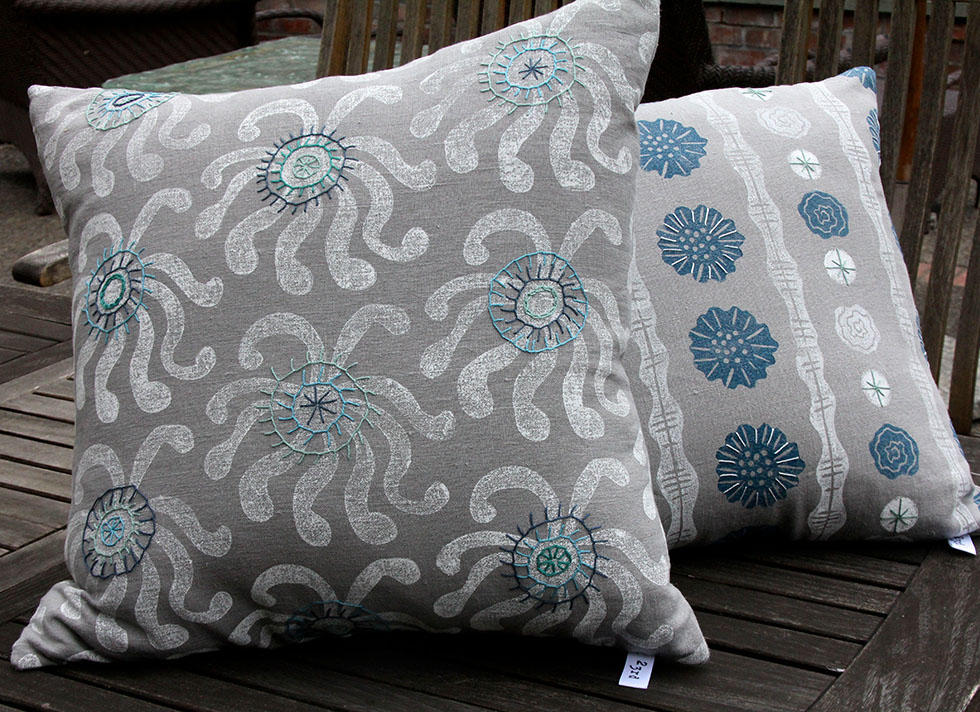 3.blockprint pillows