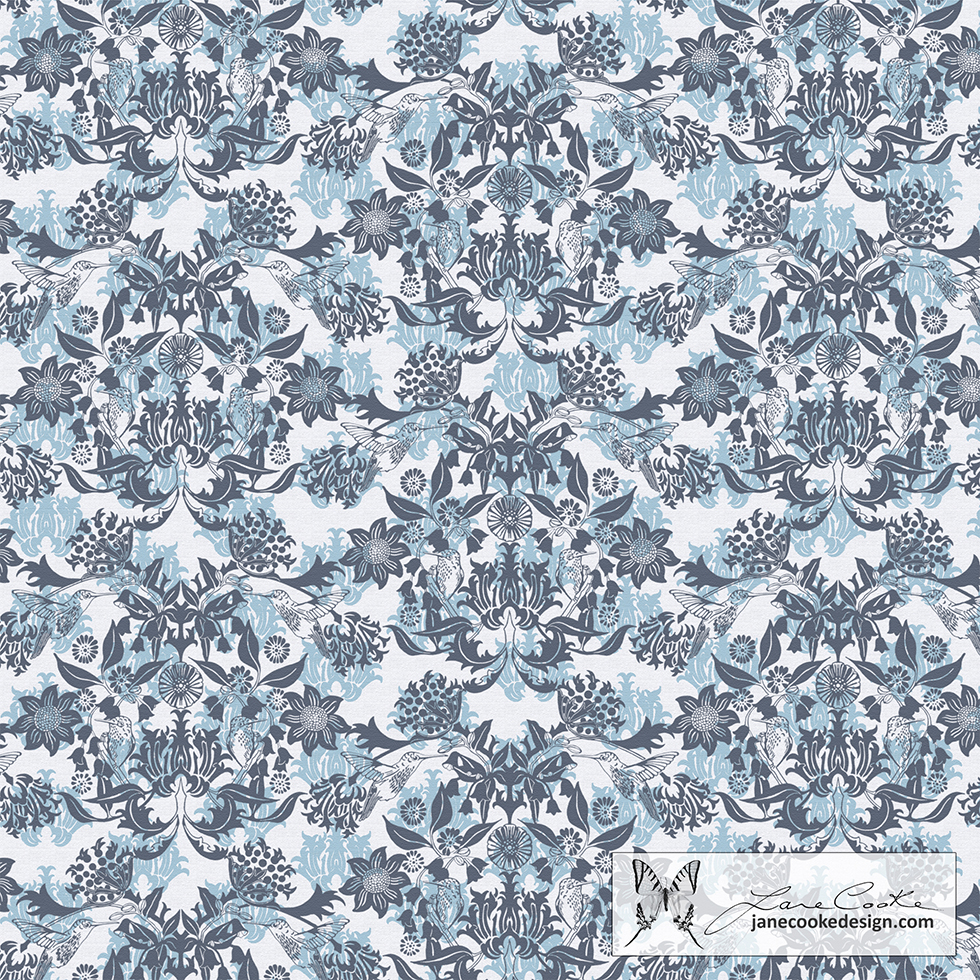 5. FeaturedDesigner -Hummingbird Damask