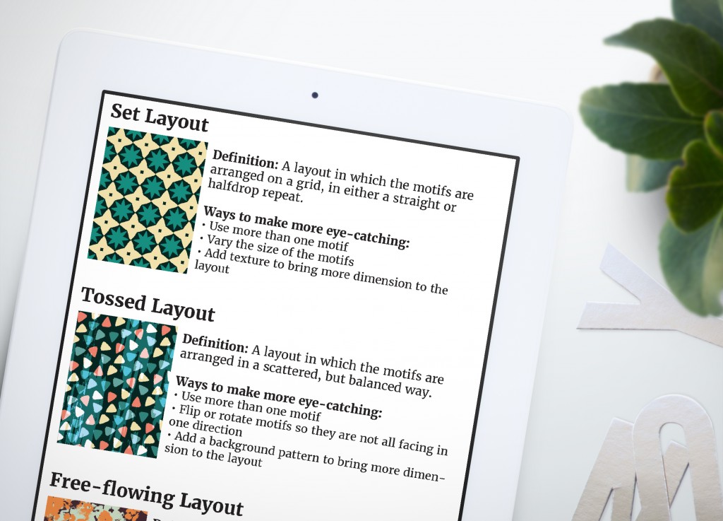 Surface Pattern Design Layout Chart