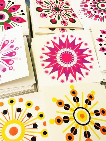 geometric pattern design greeting cards