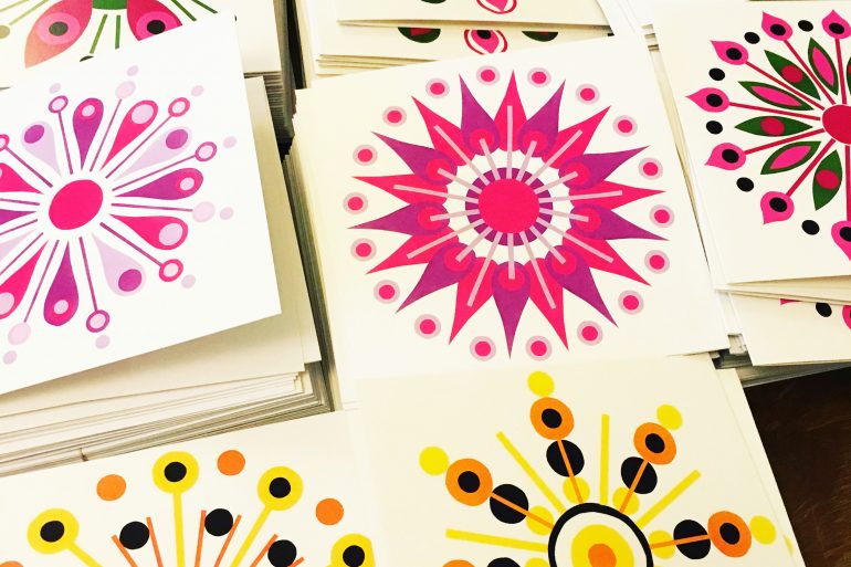 geometric pattern design greeting cards