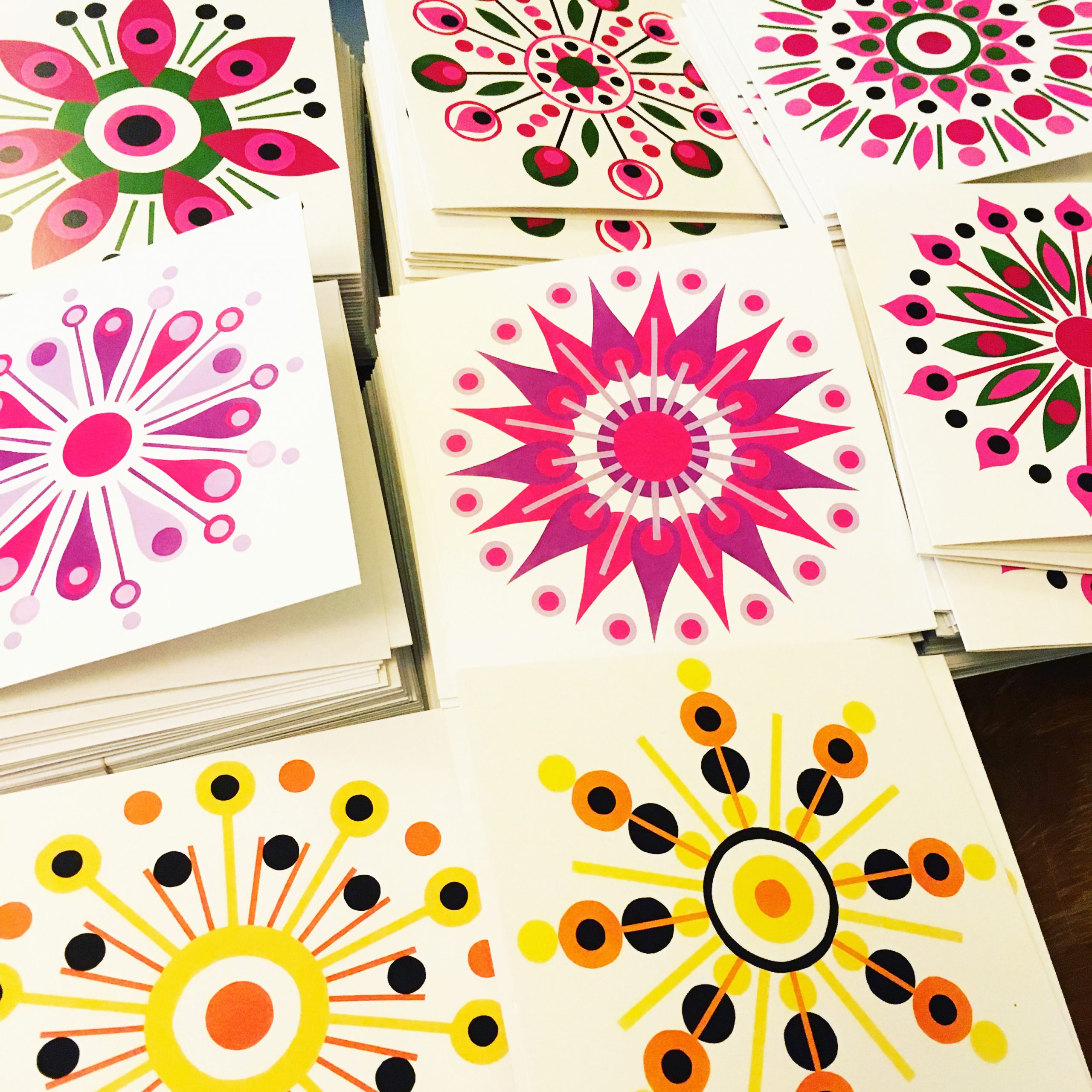 geometric pattern design greeting cards