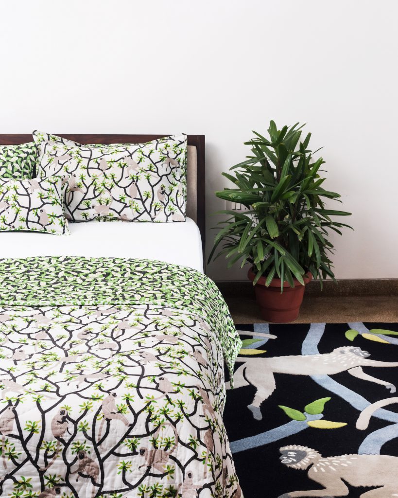 Natural Leaf Hand-Printed Quilt