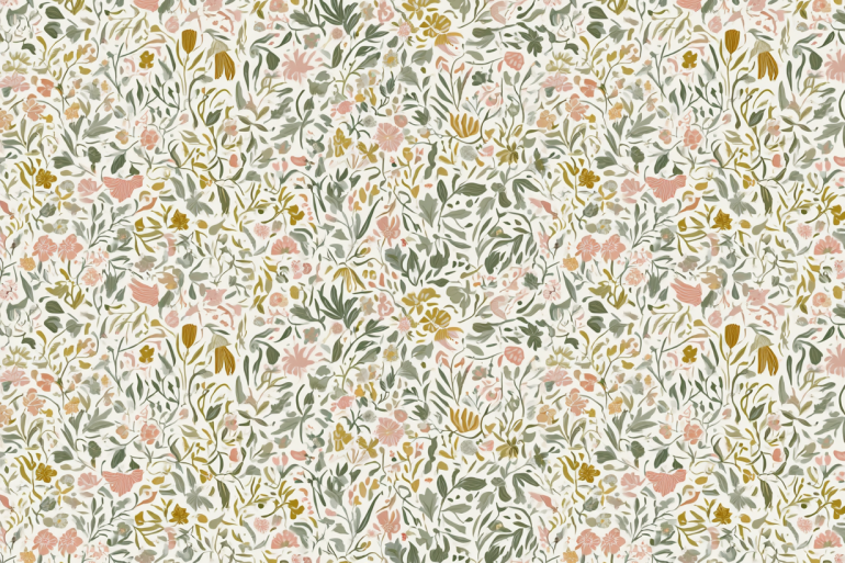 Evolved cottagecore floral surface pattern design for art licensing guide